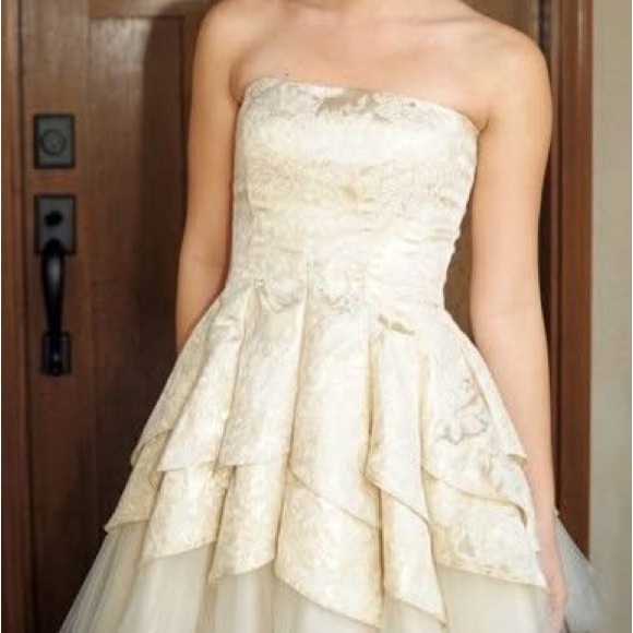 Masquerade Cream Strapless Dress - Picture 1 of 8